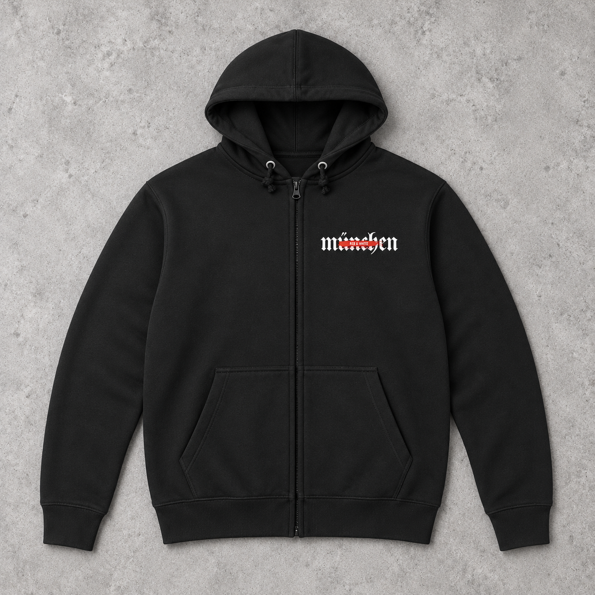 Red & White - Regular Zipper Hoodie