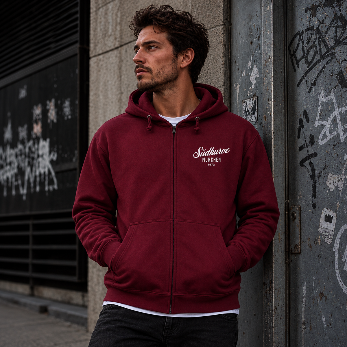 Südkurve München Kursiv - Regular Zipper Hoodie